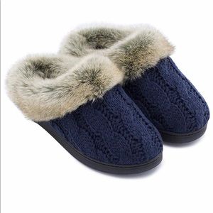 Cable Knit Slippers with Memory Foam